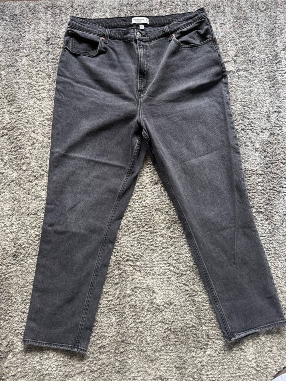 Abercrombie & Fitch Straight-Leg Jeans in Washed Black